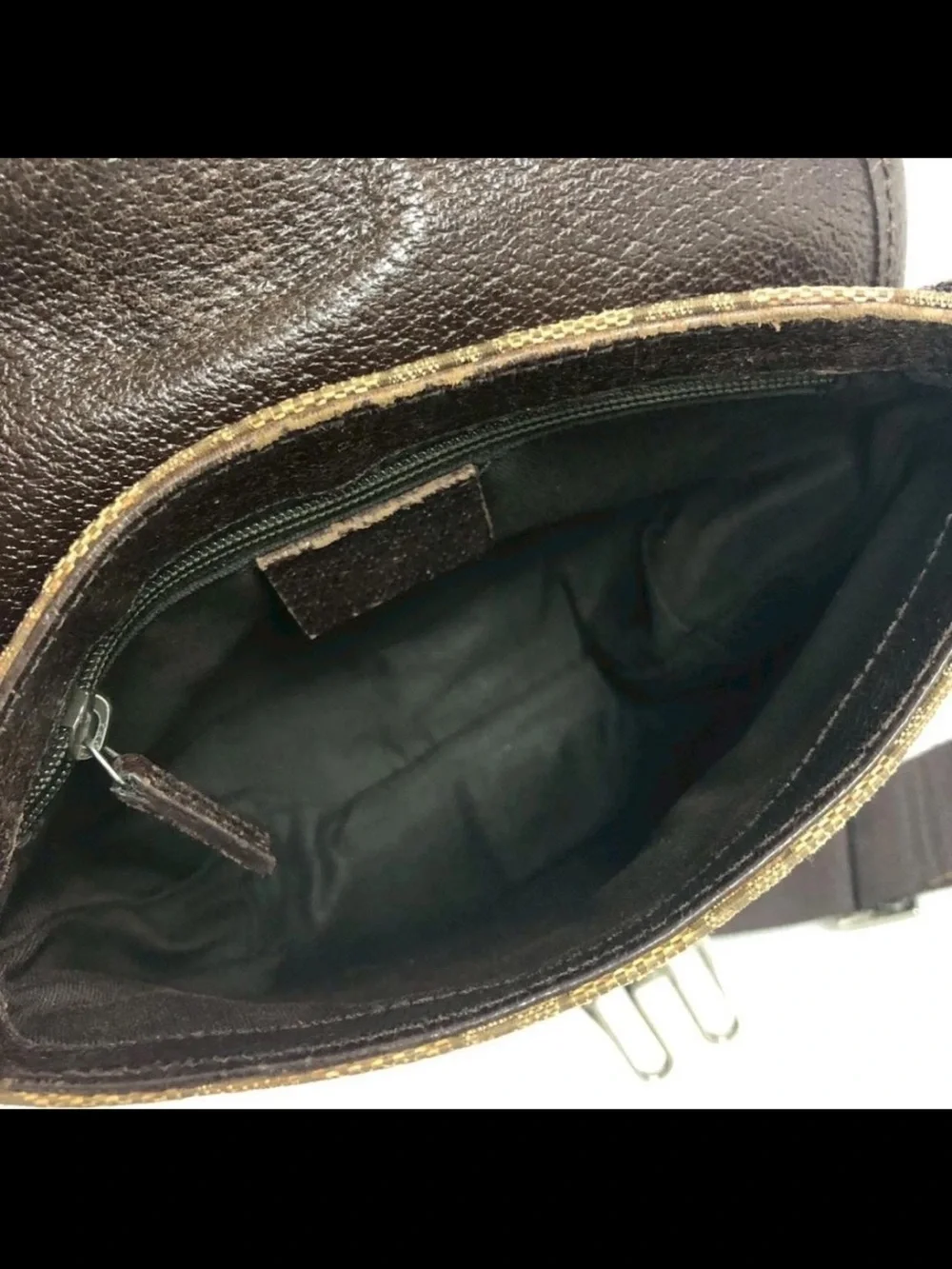 Gucci Beige GG Supreme Canvas Belt Bag with Dark Brown Strap